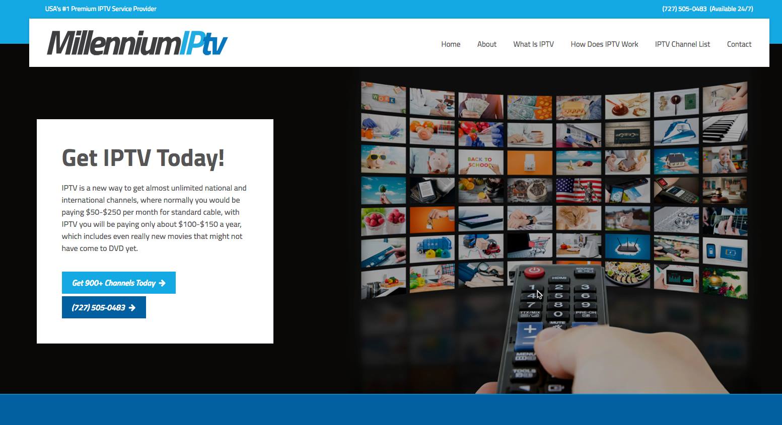 Millennium IPTV Web Design