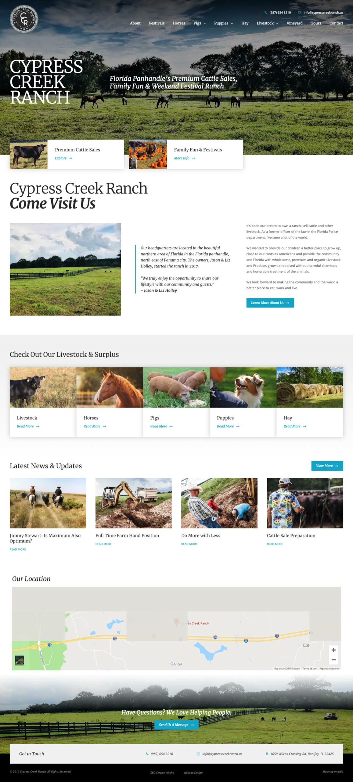 Web Design For A Family Ranch & Cattle Farm