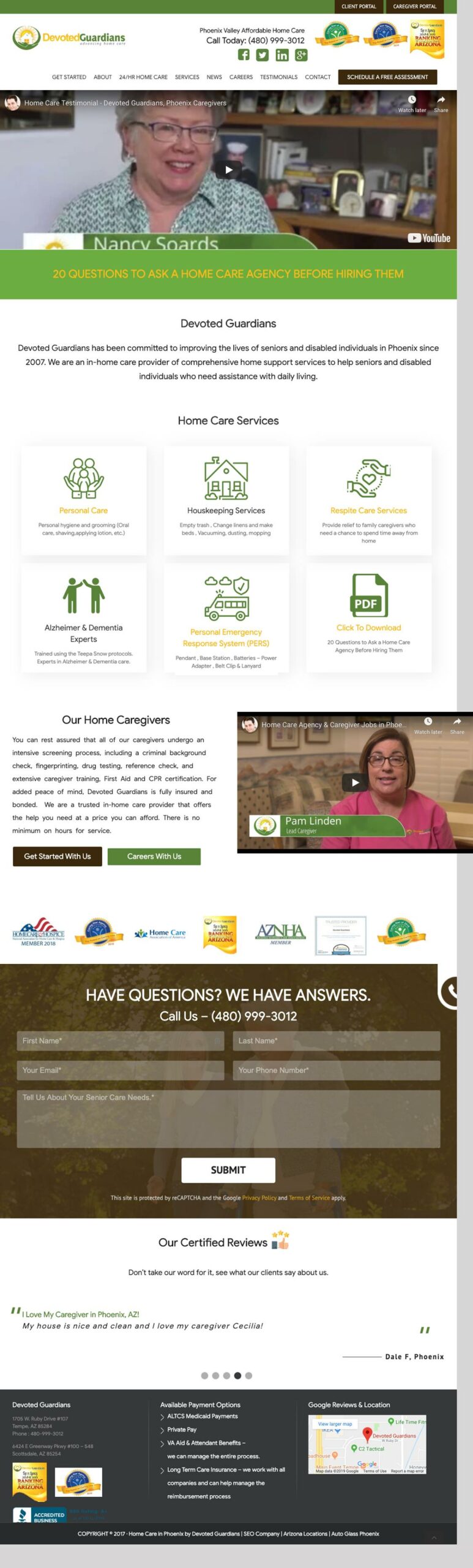 Web Design For A Home Care Agency