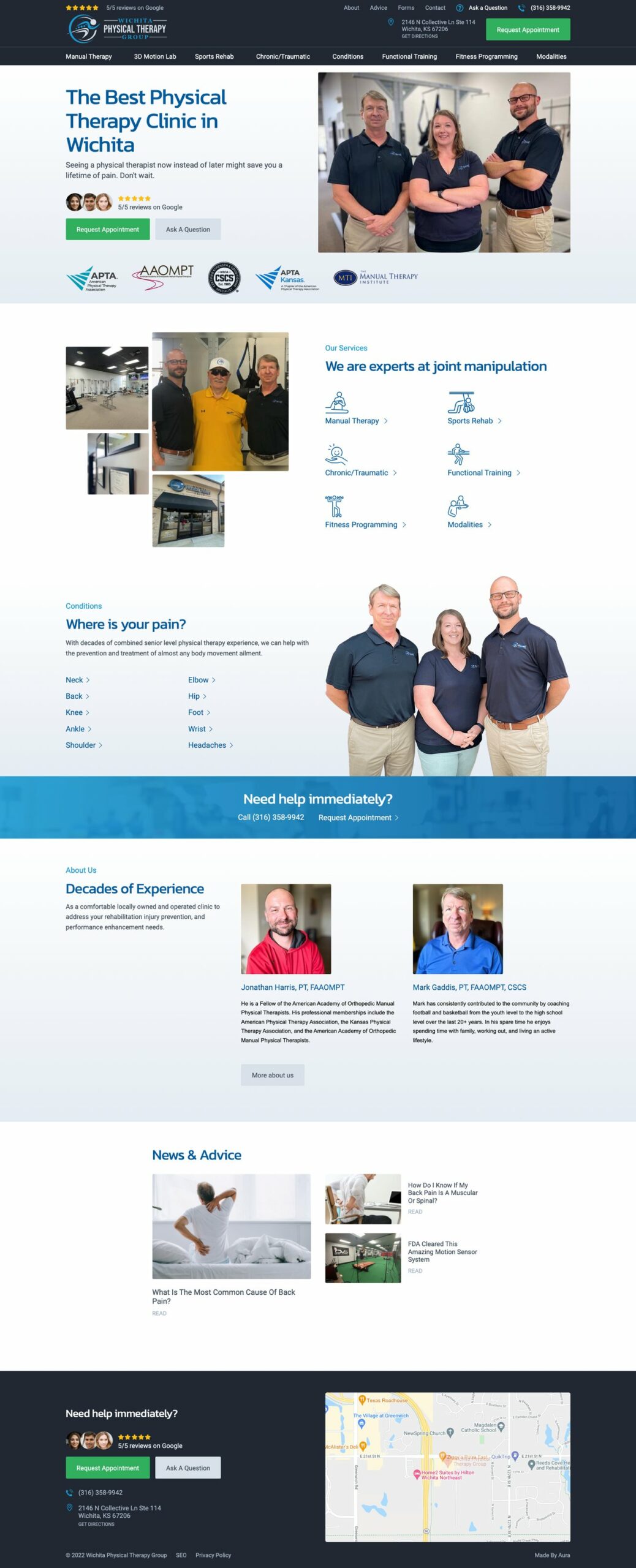 Web Design For A Physical Therapy Clinic In Wichita