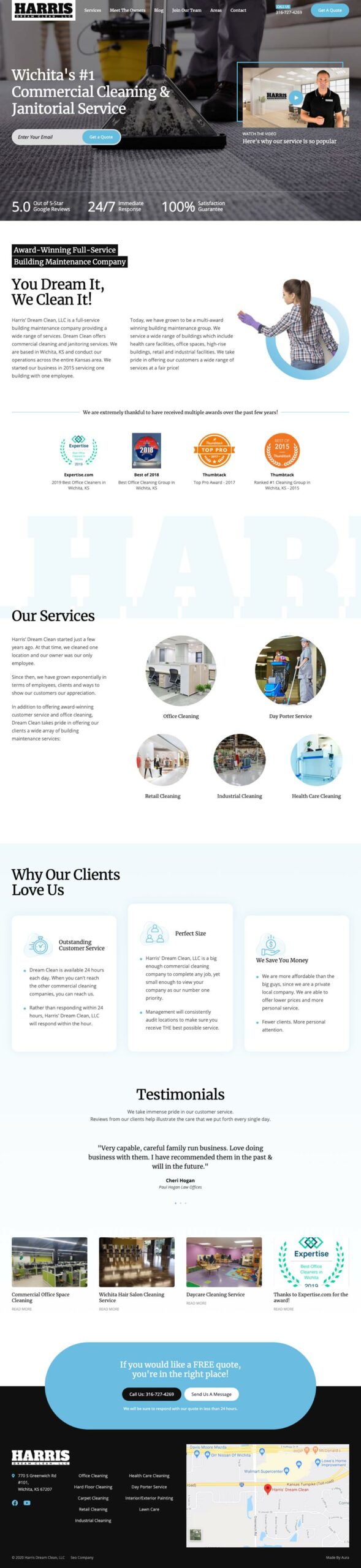 Web Design For An Office Cleaning Company