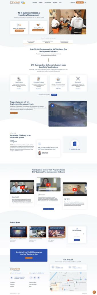 Web Design For An SAP Business One Software Service
