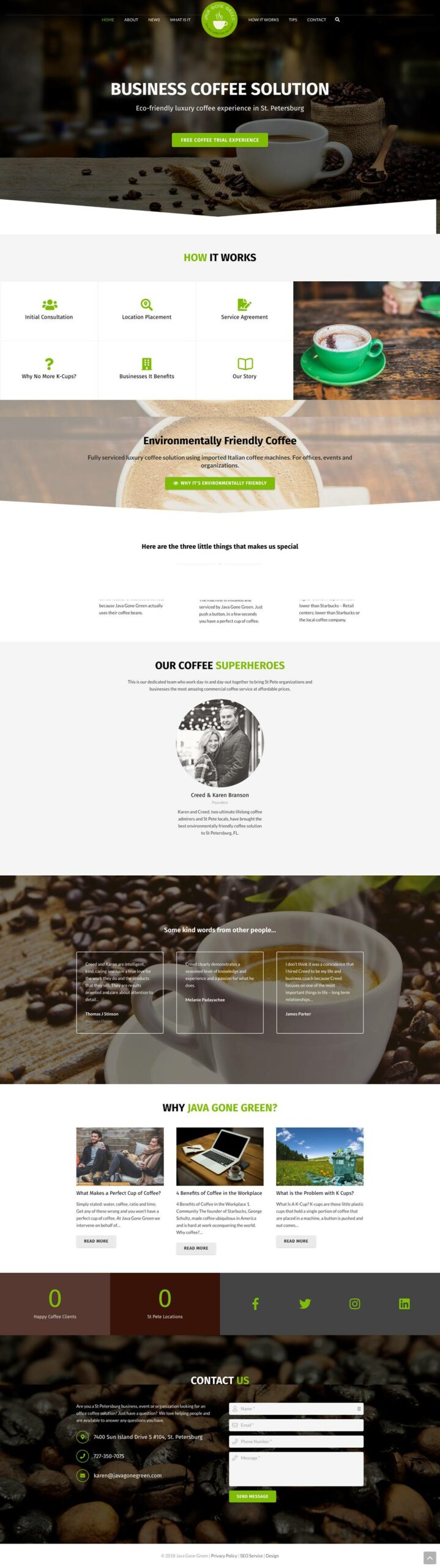 Web Design For Java Gone Green