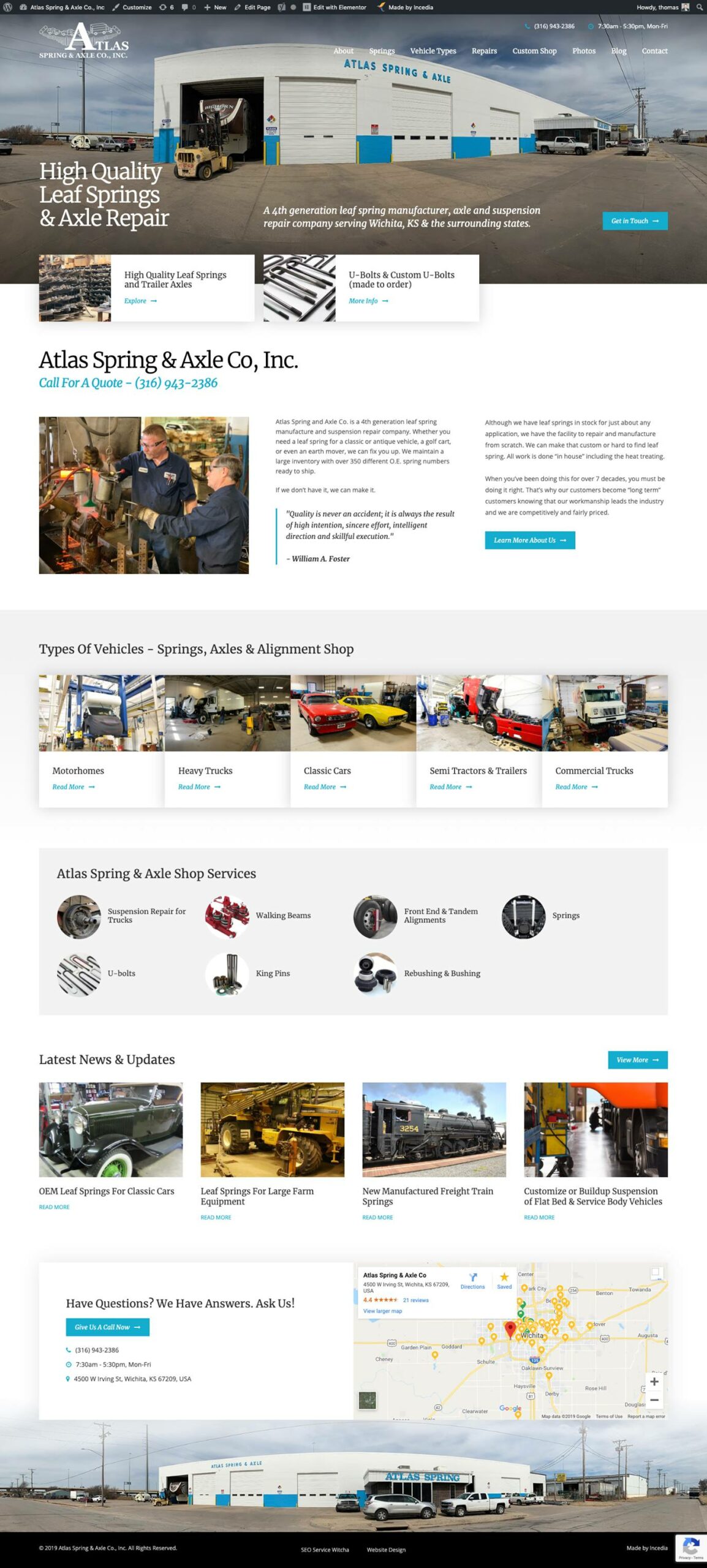 Web Redesign For A Custom Spring & Axle Shop