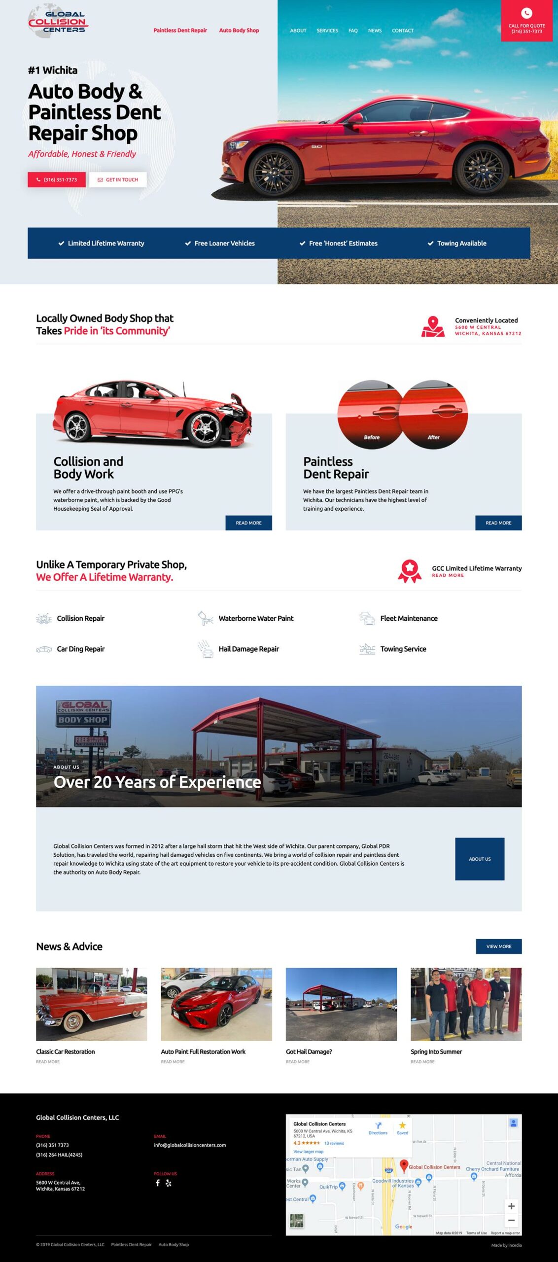 Web Redesign For An Auto Body Shop in Wichita